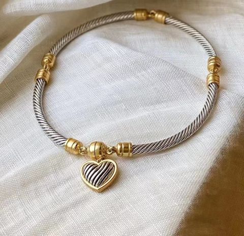Lady Heart Shape Copper Pendant Necklace