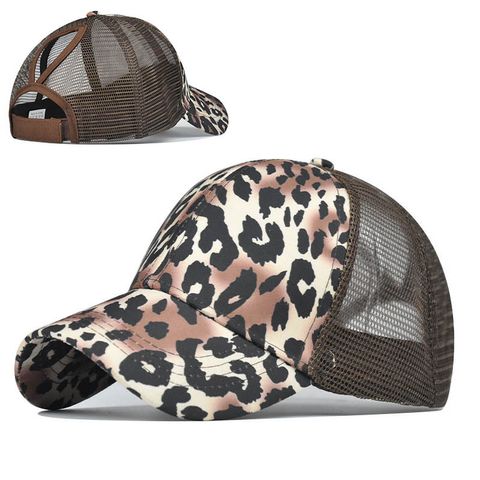 Women's Simple Style Leopard Curved Eaves Baseball Cap