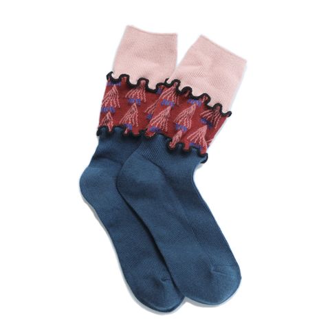 Women's Pastoral Simple Style Ditsy Floral Cotton Crew Socks A Pair