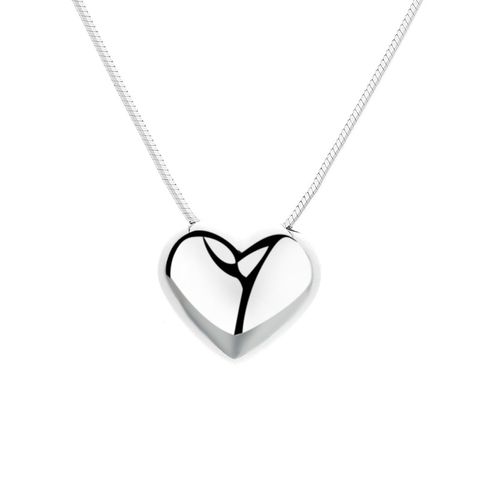 Simple Style Heart Shape Sterling Silver Pendant Necklace