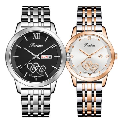 Classic Style Solid Color Jewelry Buckle Quartz Men's Watches