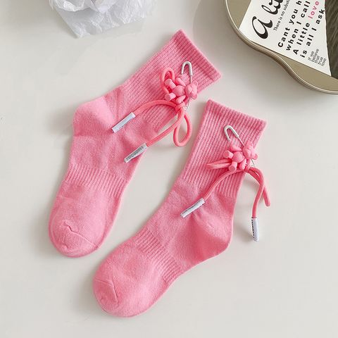 Women's Basic Classic Style Solid Color Nylon Cotton Crew Socks A Pair