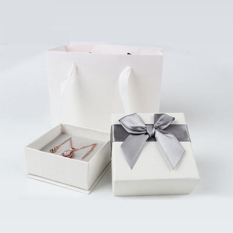 Simple Style Solid Color Paper Jewelry Boxes