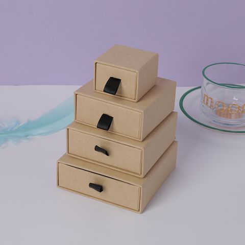 Simple Style Solid Color Paper Flannel Jewelry Boxes