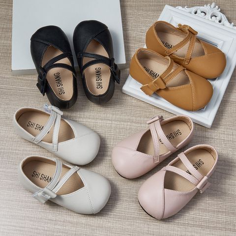Girl's Basic Solid Color Round Toe Flats