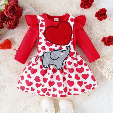 Simple Style Classic Style Color Block Cotton Girls Clothing Sets