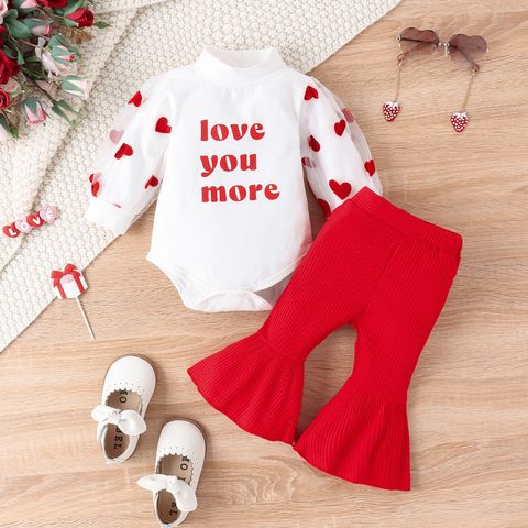 Simple Style Letter Cotton Girls Clothing Sets