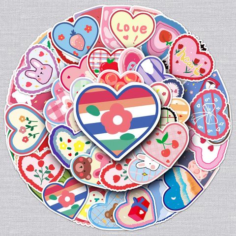 1 Set Heart Shape School Mixed Materials Cute Vintage Style Stickers