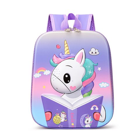 Unisex Nylon Human Cartoon Unicorn Cute Square Zipper Fashion Backpack
