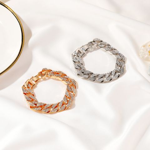 Classic Style Solid Color Artificial Gemstones Alloy Wholesale Bracelets