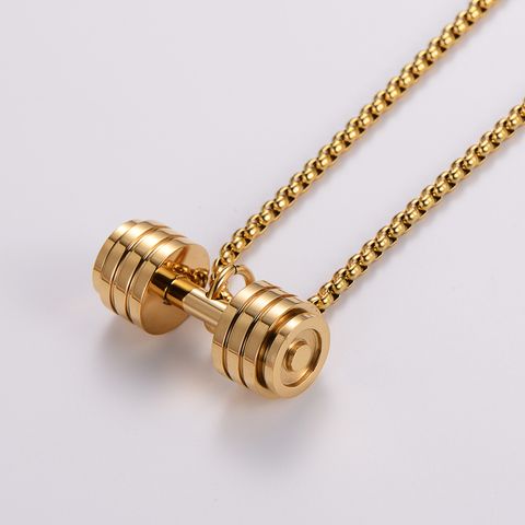 304 Stainless Steel 18K Gold Plated Casual Barbell