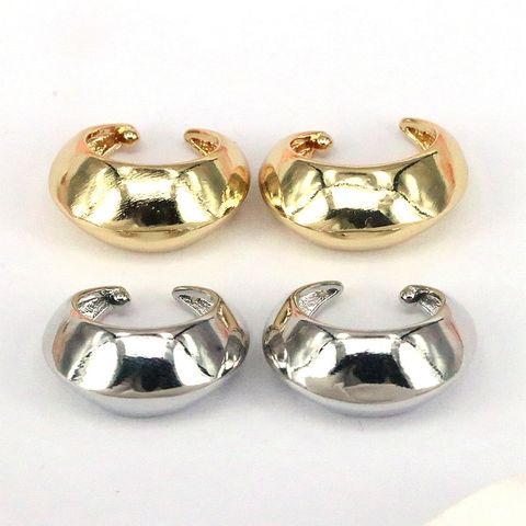1 Pair Retro Simple Style Solid Color Solid Color Plating Inlay Copper 18k Gold Plated Ear Cuffs