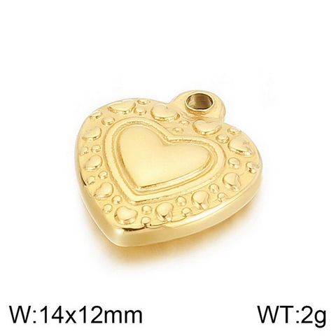 1 Piece Stainless Steel 18K Gold Plated Heart Shape