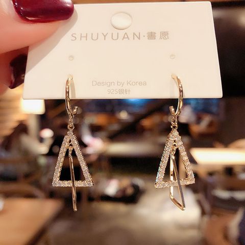 1 Pair Korean Style Triangle Alloy Drop Earrings