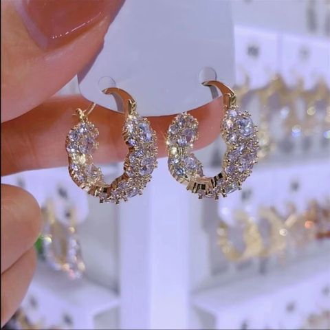 Wholesale Jewelry Classic Style Korean Style Semicircle Alloy Earrings
