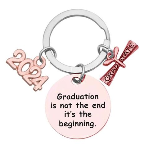 2022 Graduation Is Beginning .. Lettering Stainless Steel Keychains Graduation Season Gift