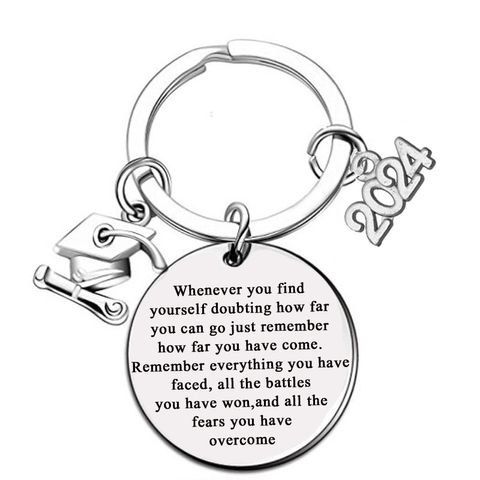 Graduation Gift Stainless Steel Letter Keychain Jewelry