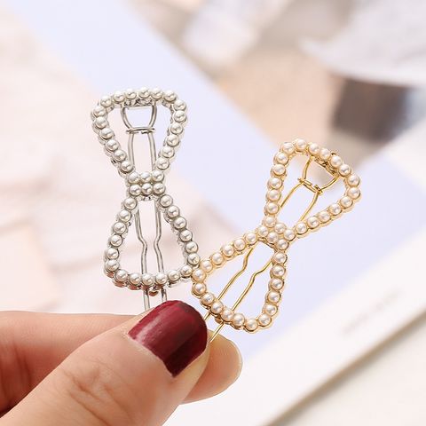 Women's Lady Bow Knot Metal Plating Hair Clip