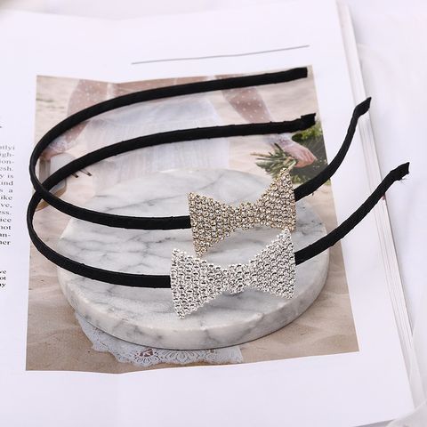 Women's Simple Style Bow Knot Rhinestone Hair Band