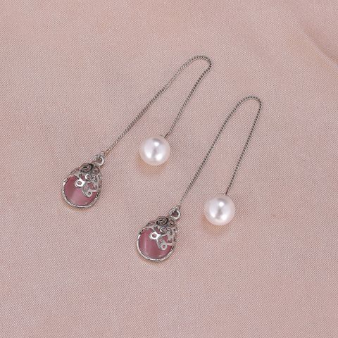 1 Pair Lady Butterfly Plating Artificial Pearl Metal Drop Earrings