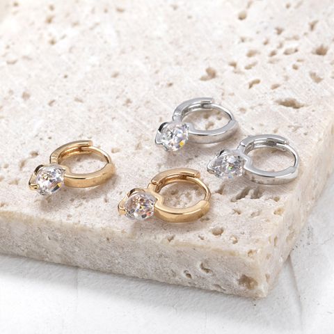 1 Pair Simple Style Water Droplets Inlay Alloy Rhinestones Earrings