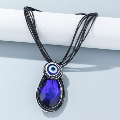 Casual Classic Style Eye Pu Leather Alloy Women's Pendant Necklace