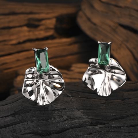 1 Piece Original Design Round Plating Inlay Sterling Silver Zircon White Gold Plated Drop Earrings