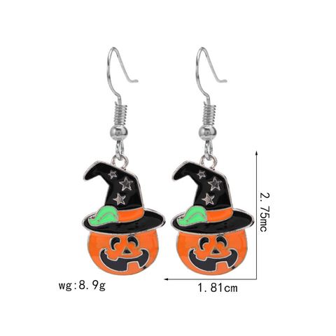 Cartoon Style Pumpkin Alloy Enamel Women's Earrings 1 Pair