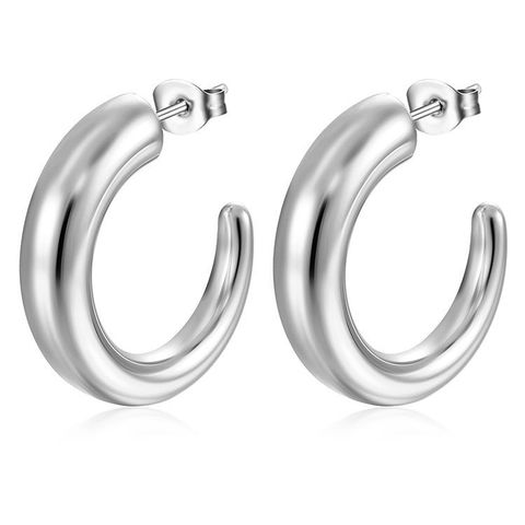 1 Pair Fashion Solid Color Plating Titanium Steel Earrings