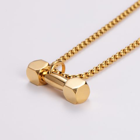 304 Stainless Steel 18K Gold Plated Hip-Hop Plating Barbell