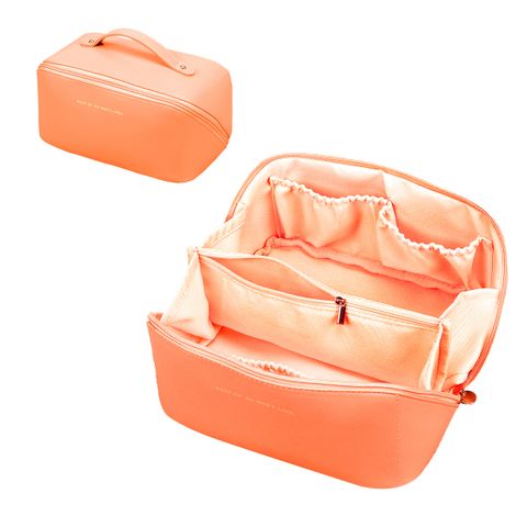 Women's Medium Pu Leather Solid Color Fashion Square Zipper Cosmetic Bag