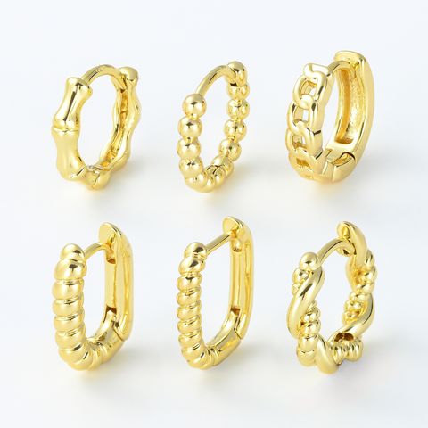 1 Piece Classic Style Geometric Plating Brass 18k Gold Plated Silver Plated Earrings