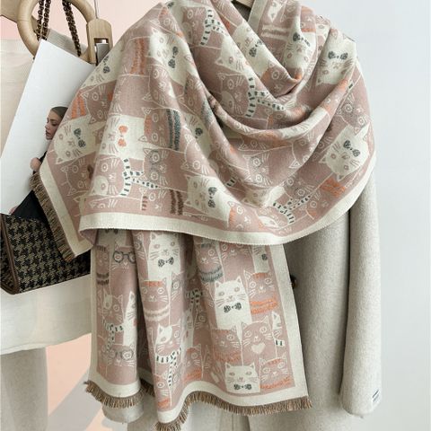Women's Vacation Simple Style Color Block Imitation Cashmere Printing Scarf