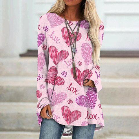 Women's T-shirt Long Sleeve T-shirts Classic Style Streetwear Heart Shape