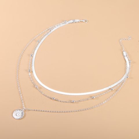 Vintage Style Round Alloy Layered Artificial Pearls Necklace