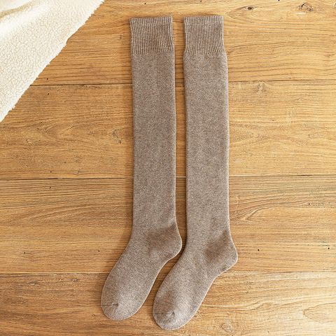 Women's Japanese Style Solid Color Cotton Over The Knee Socks