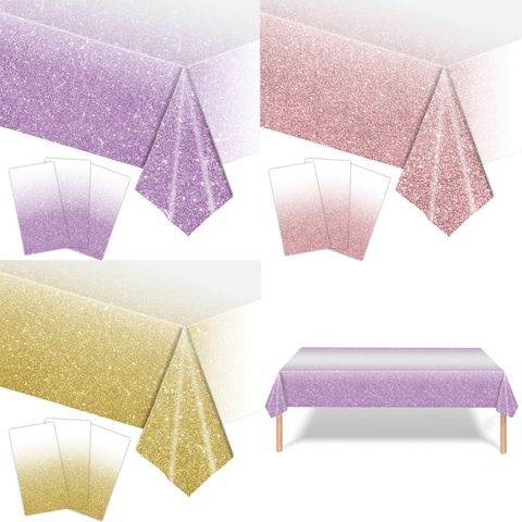 Sweet Simple Style Gradient Color Plastic Daily Party Tablecloth