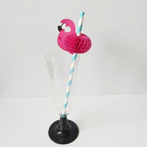 Birthday Fashion Flamingo Paper Straw 1 Piece