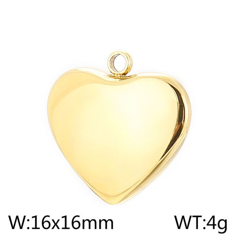 1 Piece Stainless Steel 18K Gold Plated Heart Shape