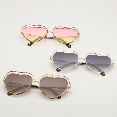 Simple Style Heart Shape Ac Special-shaped Mirror Full Frame Women's Sunglasses