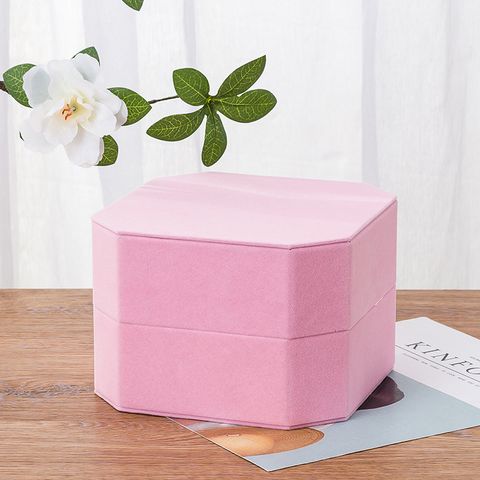 Classic Style Solid Color Velvet Cloth Jewelry Boxes