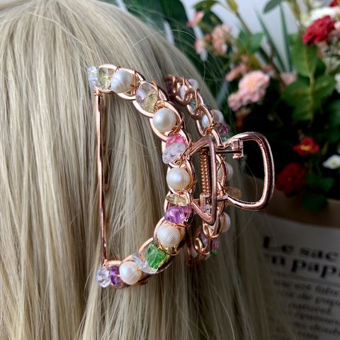 Vintage Style Geometric Natural Crystal Hair Claws