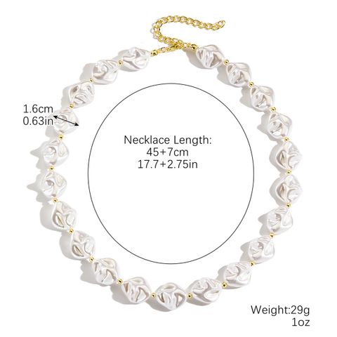 Simple Style Classic Style Solid Color Imitation Pearl Alloy Wholesale Necklace