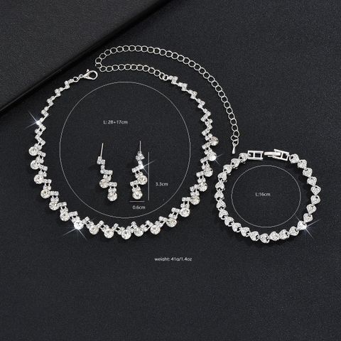 Fashion Geometric Copper Inlay Artificial Pearls Zircon Women's Bracelets Earrings Necklace