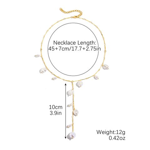 Elegant Geometric Alloy Plating Artificial Pearls Women's Necklace
