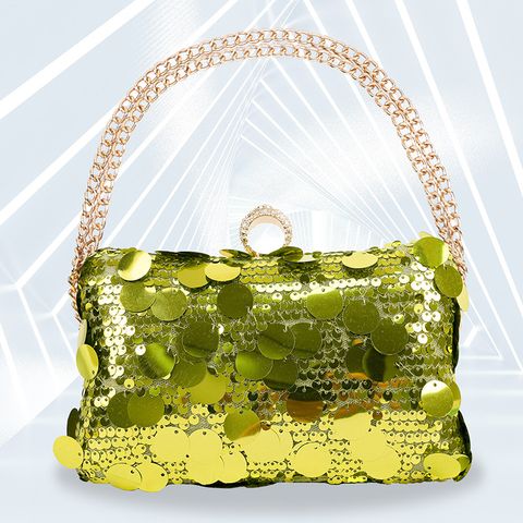 Women's Plastic Bead Material Solid Color Basic Square Lock Clasp Evening Bag
