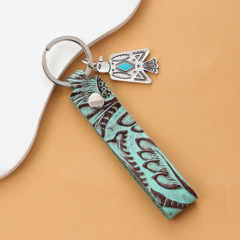 Vintage Style Letter Pu Leather Alloy Bag Pendant Keychain