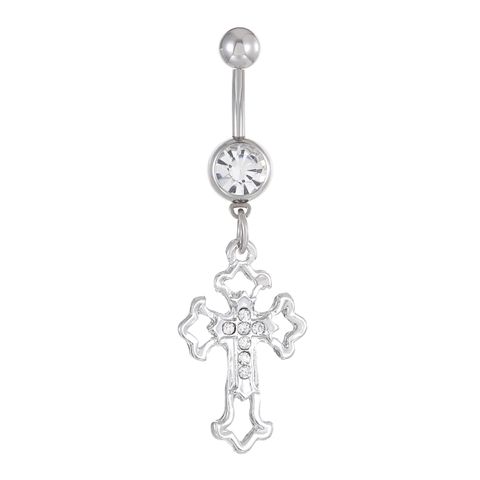 Sexy Spider Butterfly Stainless Steel Inlay Zircon Belly Ring