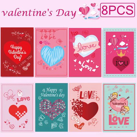 Valentine's Day Simple Style Classic Style Color Block Heart Shape Paper Holiday Daily Card