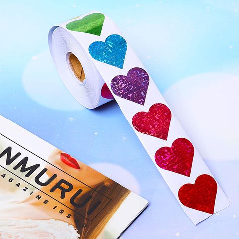 Heart Shape Holiday Daily Valentine's Day Copper Plate Sticker Simple Style Classic Style Washi Tape